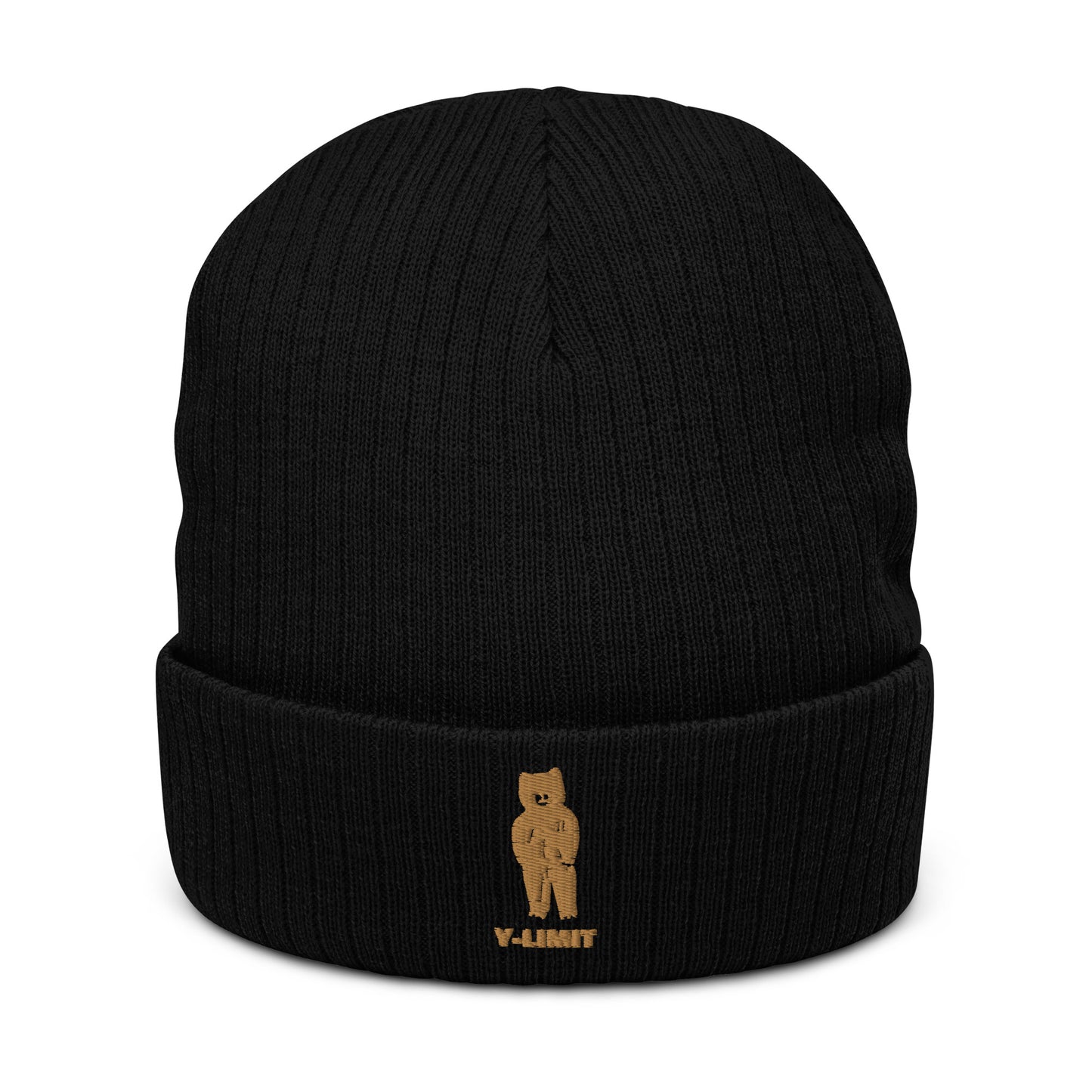 Y-Limit Bear Ribbed Knit Beanie