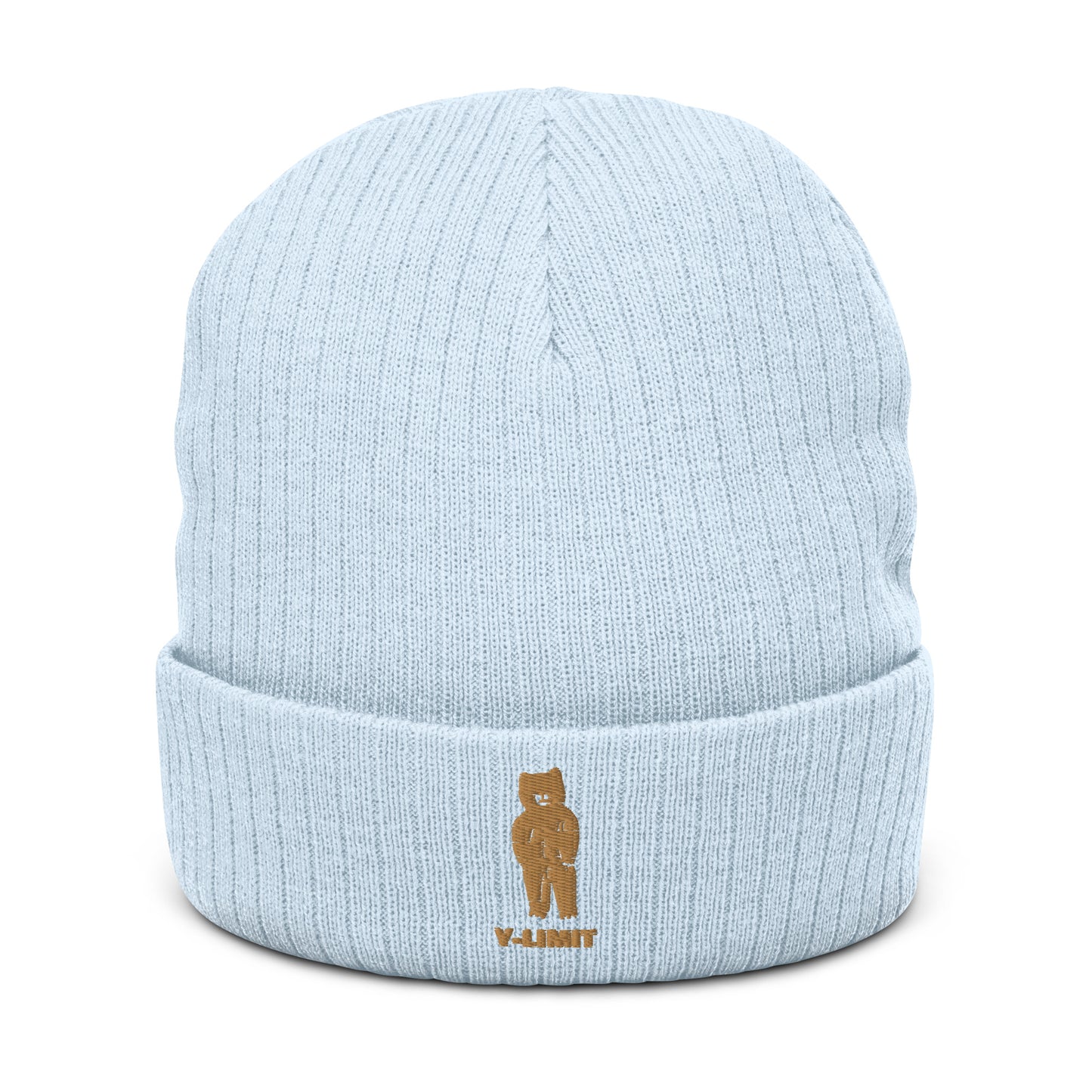 Y-Limit Bear Ribbed Knit Beanie