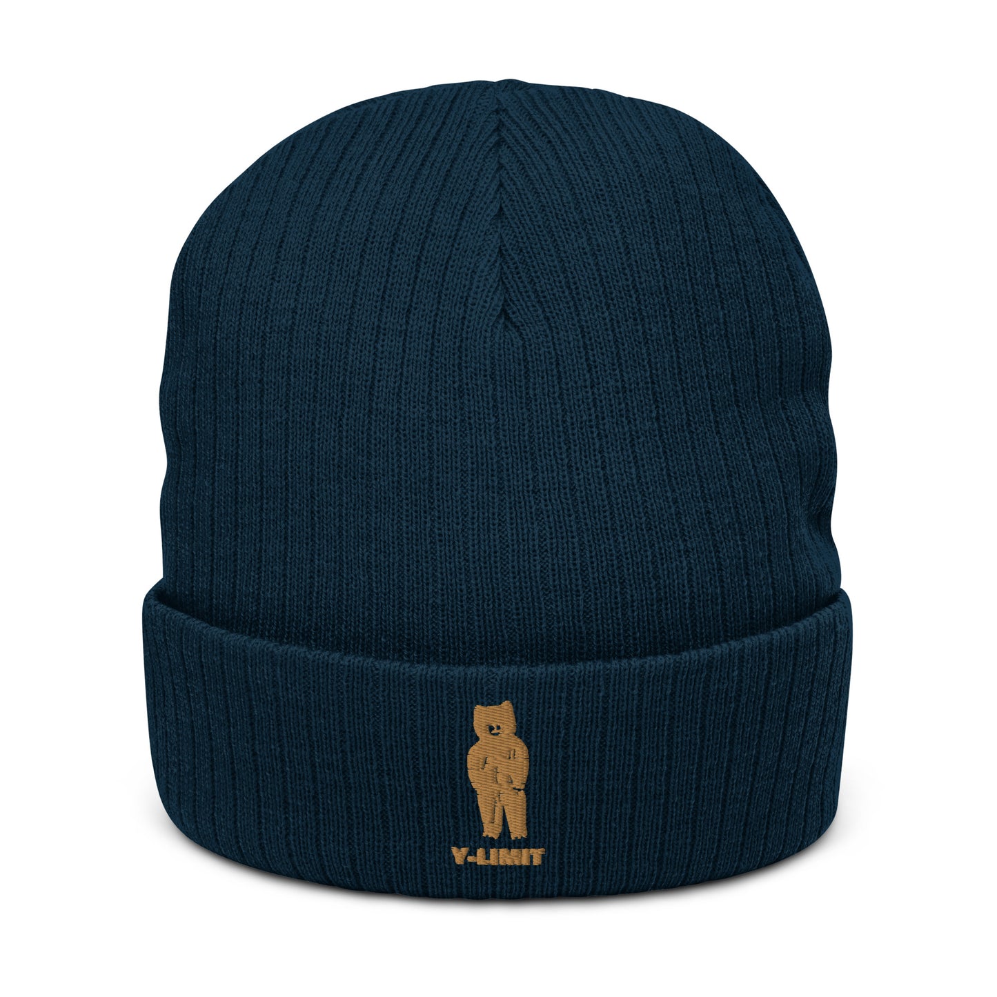 Y-Limit Bear Ribbed Knit Beanie